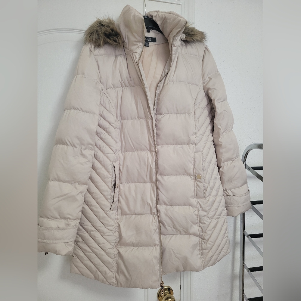 Kenneth Cole Reaction size large soft beige puffer coat